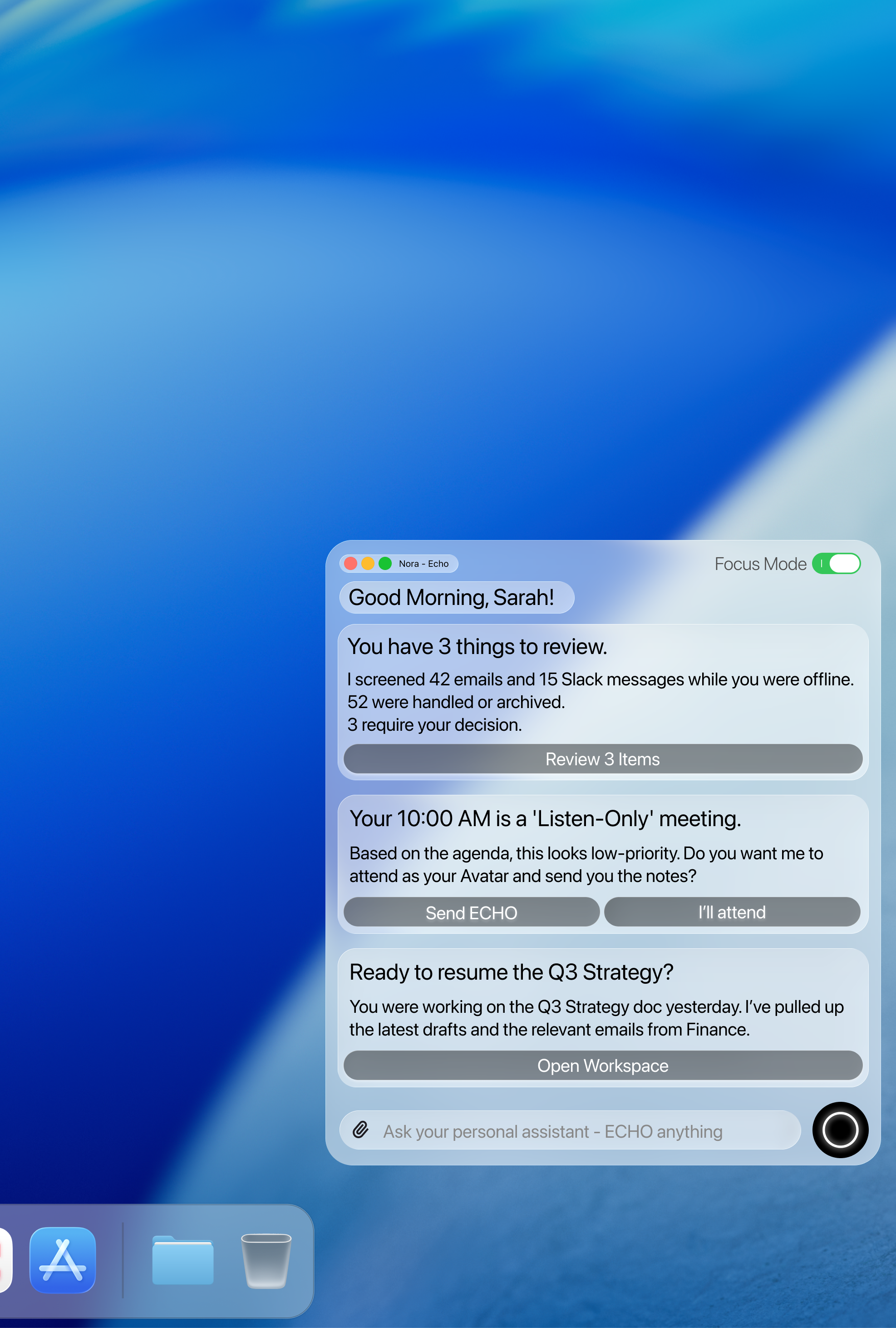 Zero Inbox Guarantee - ECHO AI Digital Twin automatically managing emails, triaging, drafting, and prioritizing communication
